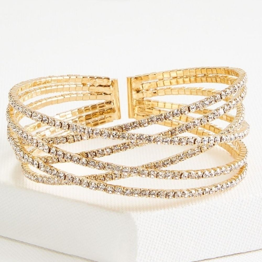 Swarovski Crystal Bracelet LAST ONE Rhinestone Bracelet Gold NEW Almost Sold Out - Picture 2 of 5